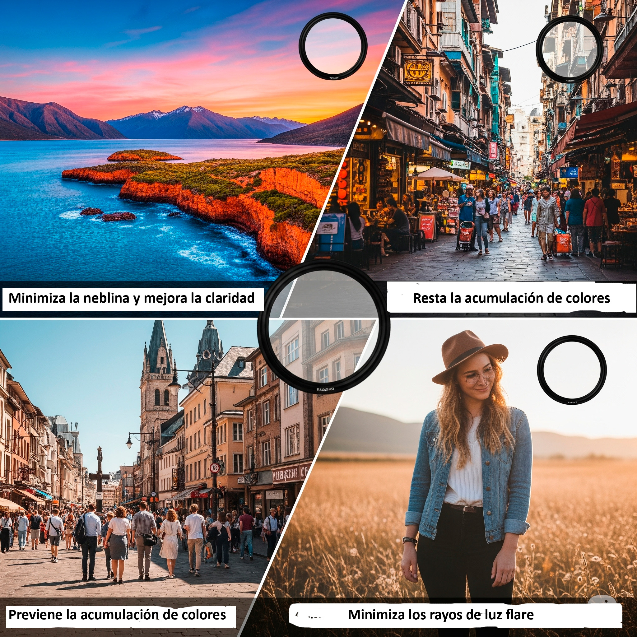 los filtros uv en diferentes tipos de fotografías
