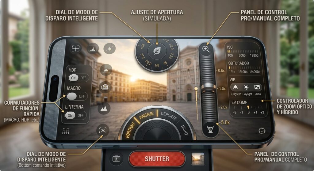Controles de la cámara móvil
