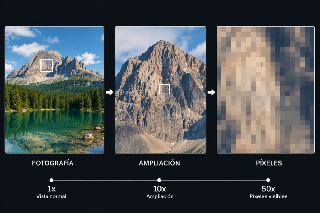 Fotografía ampliación píxeles