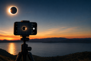 Fotografia con movil el eclipse solar