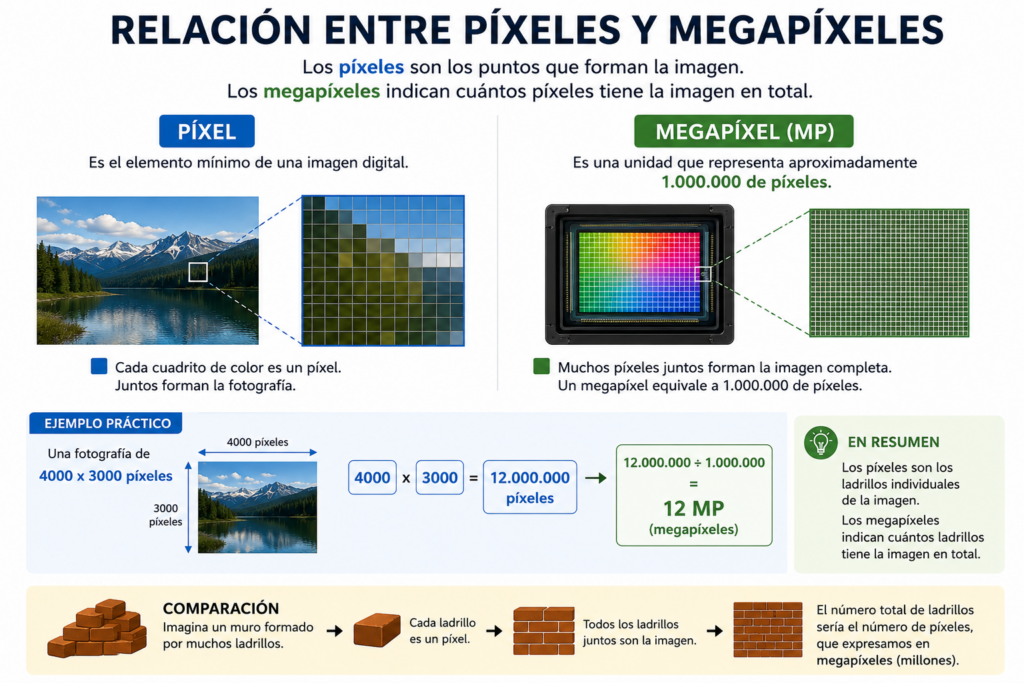 Relación entre pixeles y megapixeles