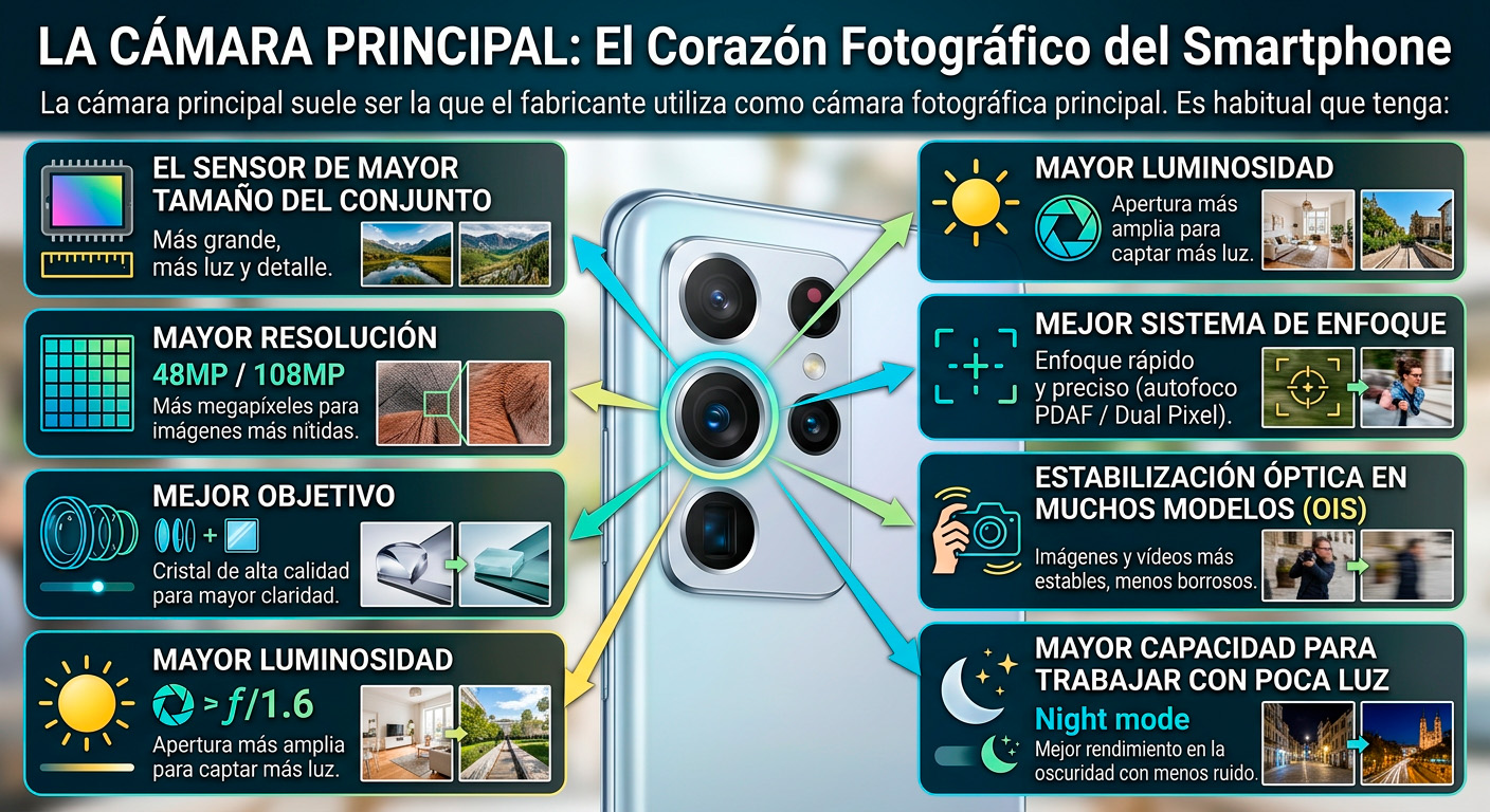 La cámara principal suele ser