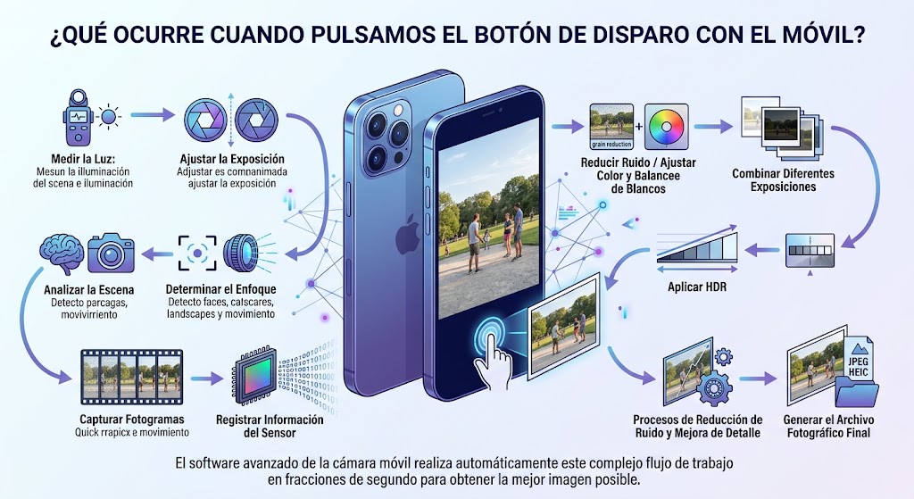 Que ocurre cuando pulsamos el botón de disparo con el móvil