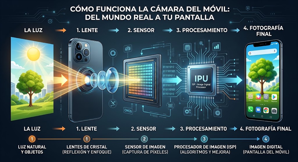 como funciona la cámara del móvil